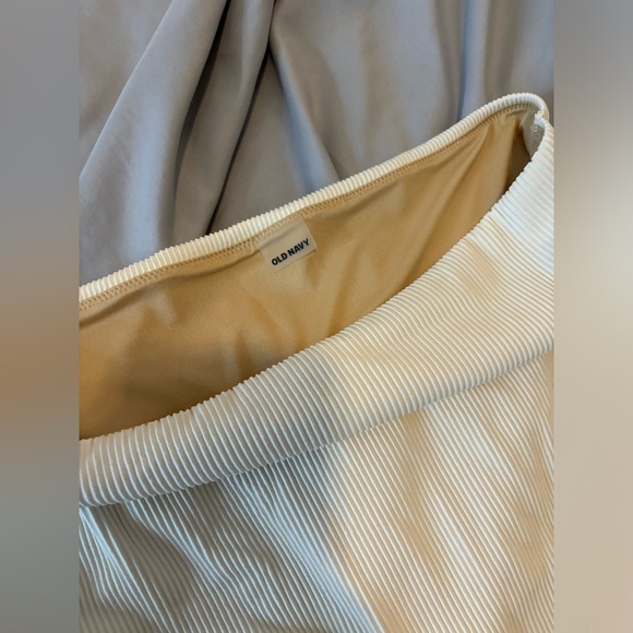 Old Navy Ribbed Pink & White Bathing-suit Bottoms High Waist Bikini Bottoms NWOT - Picture 3 of 10